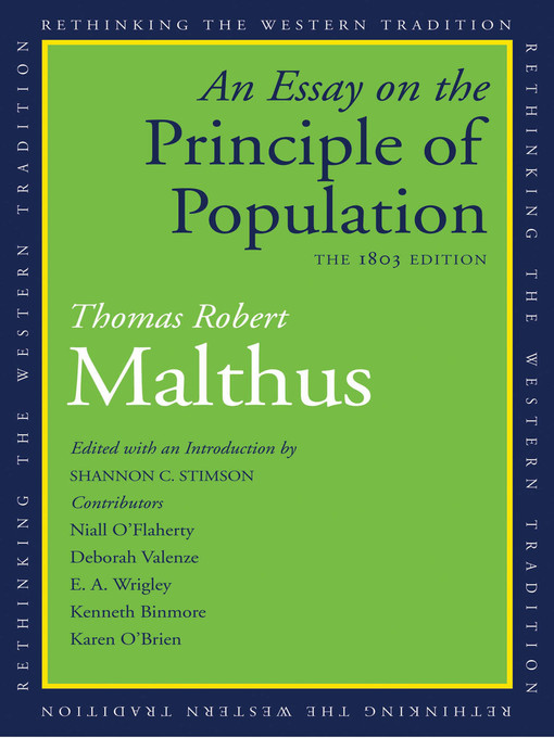 Title details for An Essay on the Principle of Population by Thomas Robert Malthus - Available